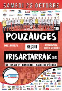 N2M - Handball Pouzauges reçoit Irisartarrak. Le samedi 22 octobre 2016 à Pouzauges. Vendee.  19H00
